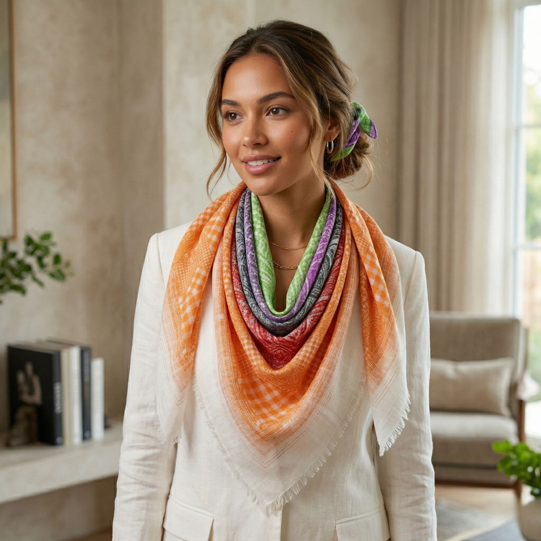 Paisley/Houndstooth Ombre Scarf